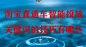 淘寶直通車(chē)智能投放關(guān)鍵詞